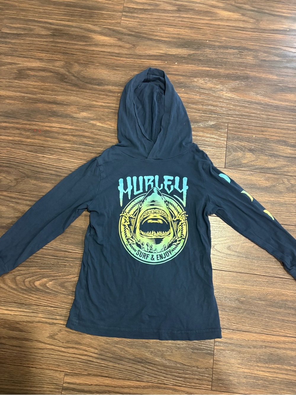 Hurley Boys Shark Hooded Long Sleeve Shirt – Size 6